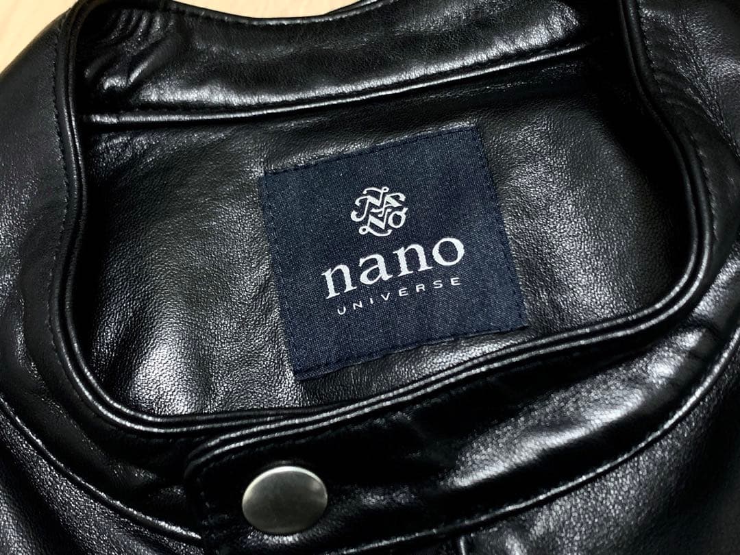 希少XL◎NANO UNIVERSE 羊革 ラムレザー 名作 シングルライダース