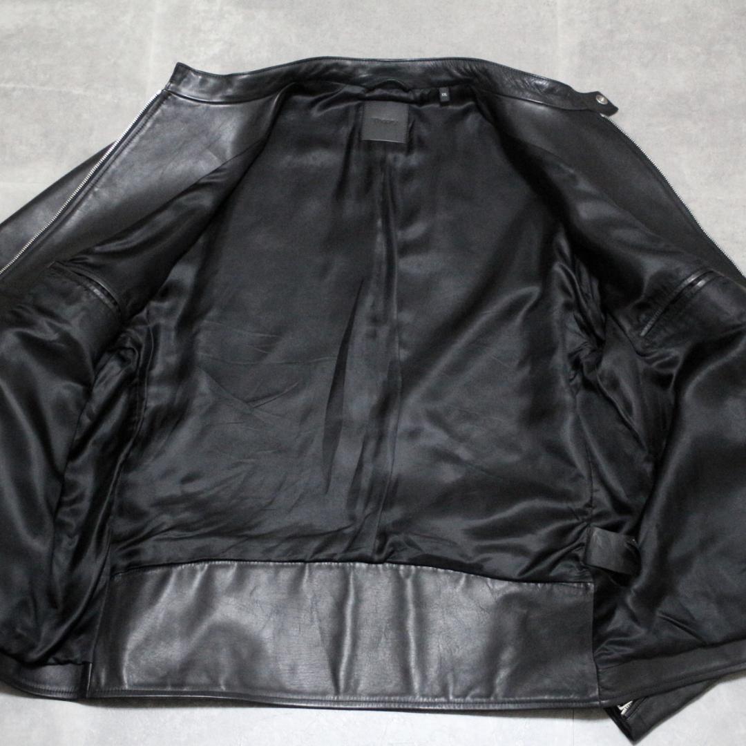美品 大きいサイズ 9.9万円 Theory レザージャケットメンズ XXL 黒