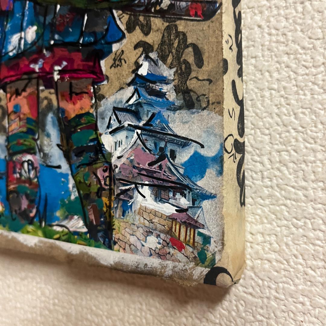 カラフルな武士の日本画