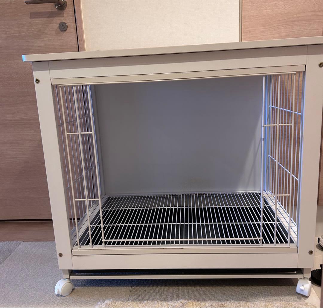 中古犬用ケージ ホワイト 78x56x70cm