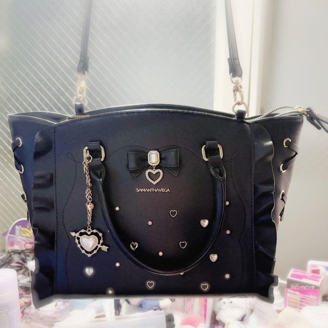 ♡ SAMANTHAVEGAサイドレースアップリボンビジューフラッター ♡