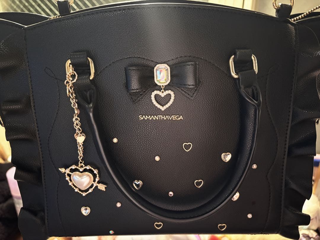 ♡ SAMANTHAVEGAサイドレースアップリボンビジューフラッター ♡