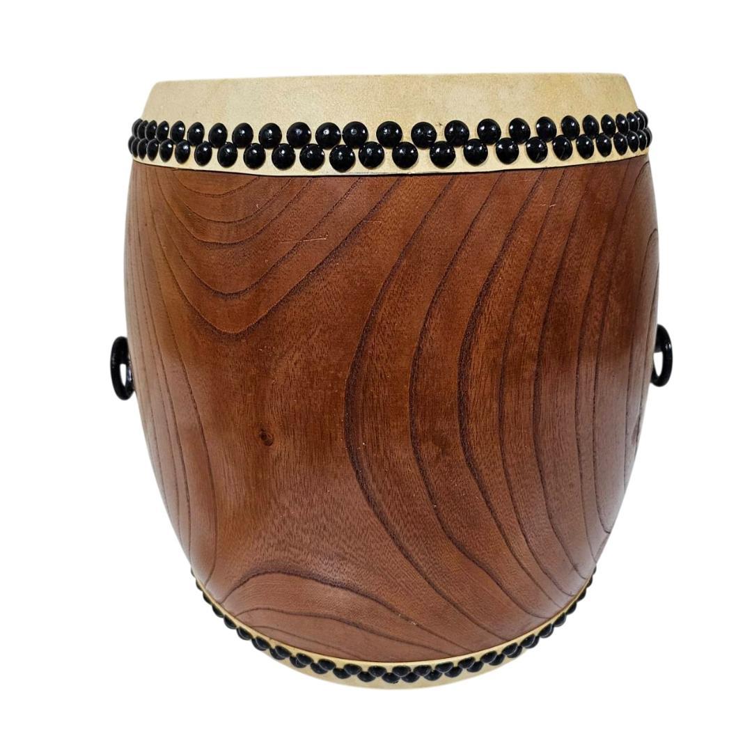 【希少】本欅 宮太鼓 1尺×1尺3寸 堀田新五郎 台バチ付 銘板 長胴太鼓