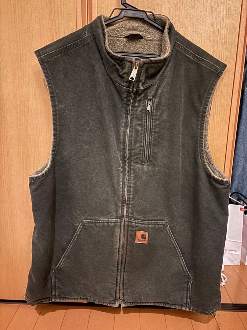 カーハート Carhartt V33 メキシコ製　モスグリーンダックベスト