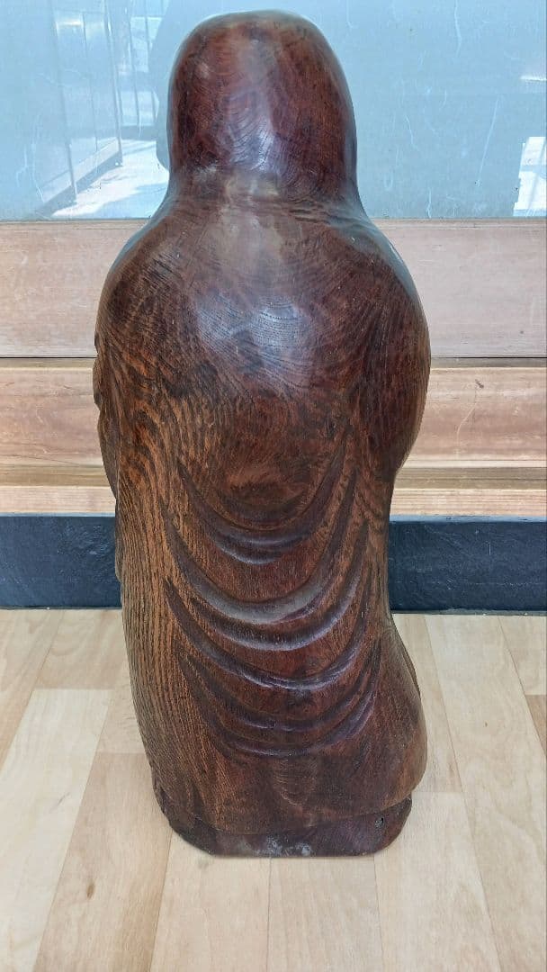 時代物　 木彫　特大　達磨大師像　 仏像　 仏教美術　東洋彫刻　江戸期～明治期