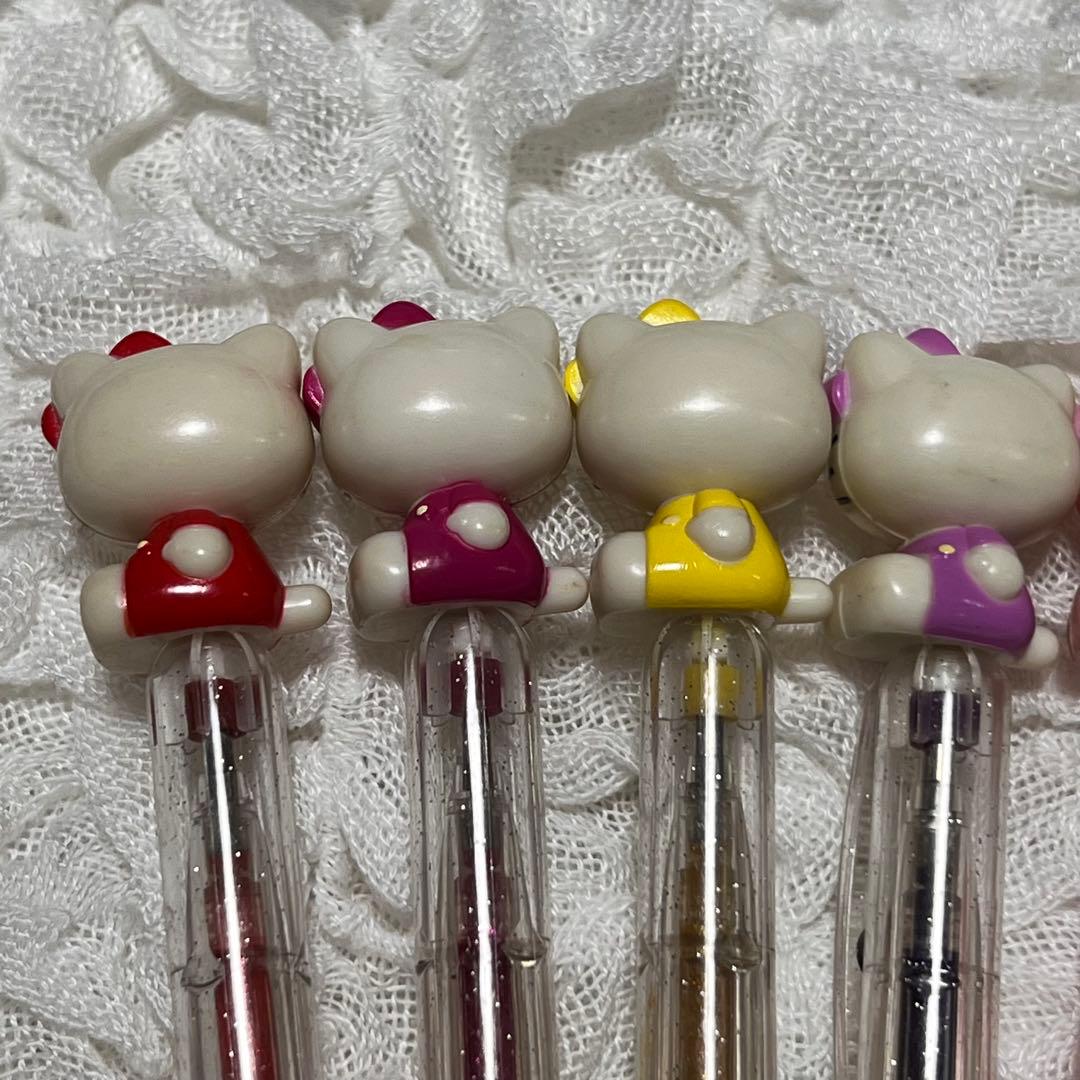 ハローキティ マスコット付き カラーペン ラメペン 蛍光ペン 9本セット 激レア