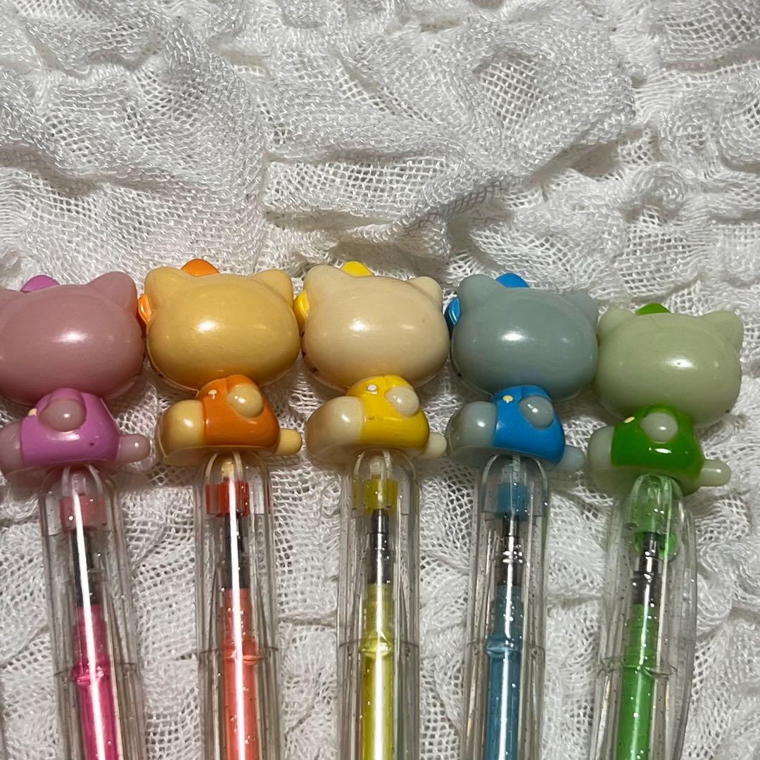 ハローキティ マスコット付き カラーペン ラメペン 蛍光ペン 9本セット 激レア