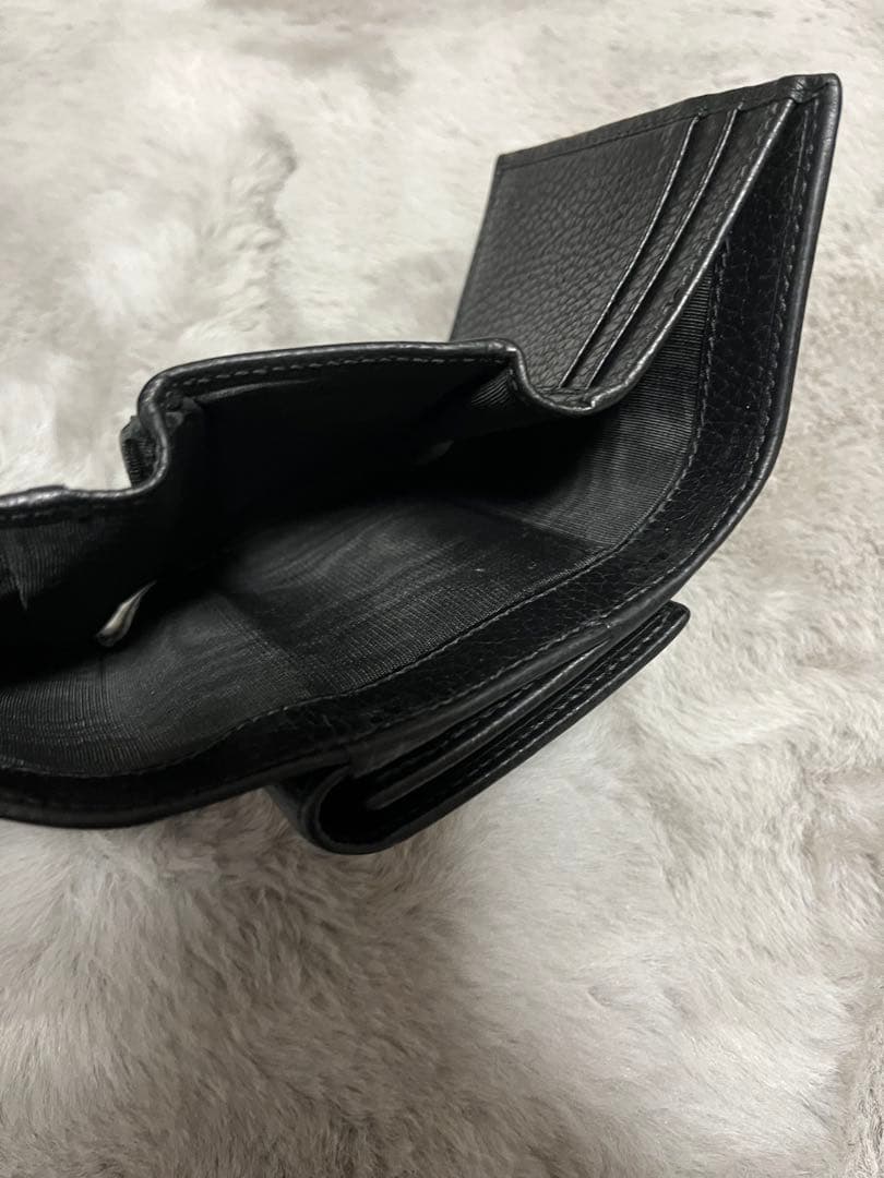 hiro様　グッチ　折り財布　GGマーモント　Wホック　レザー　ブラック　黒