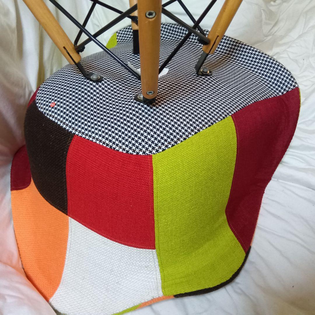 パッチワークデザイン ラウンジチェアー 多色 赤系