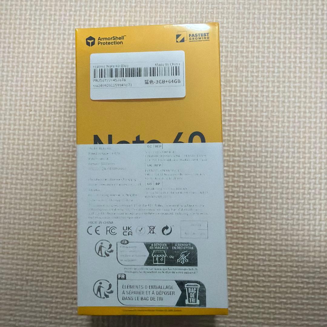 スマートフォン本体 realme Note 60 64GB 3GB RAM