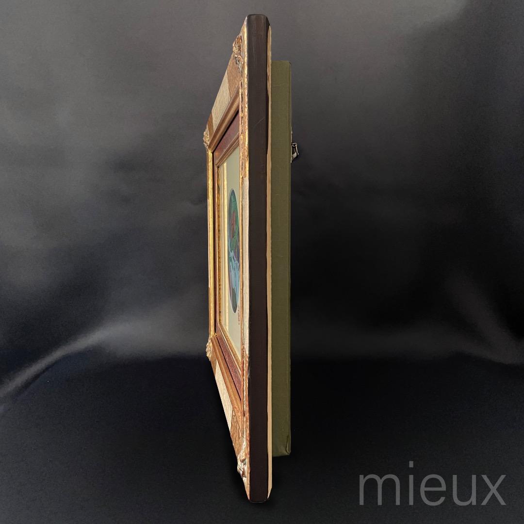 小川童鬼「人乾期水壺争奪鏡」水彩 額付 中古 美品