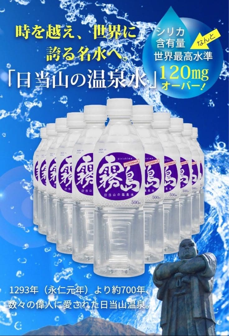シリカ水☆霧島 日当山の温泉水2L(6本入り)×6箱