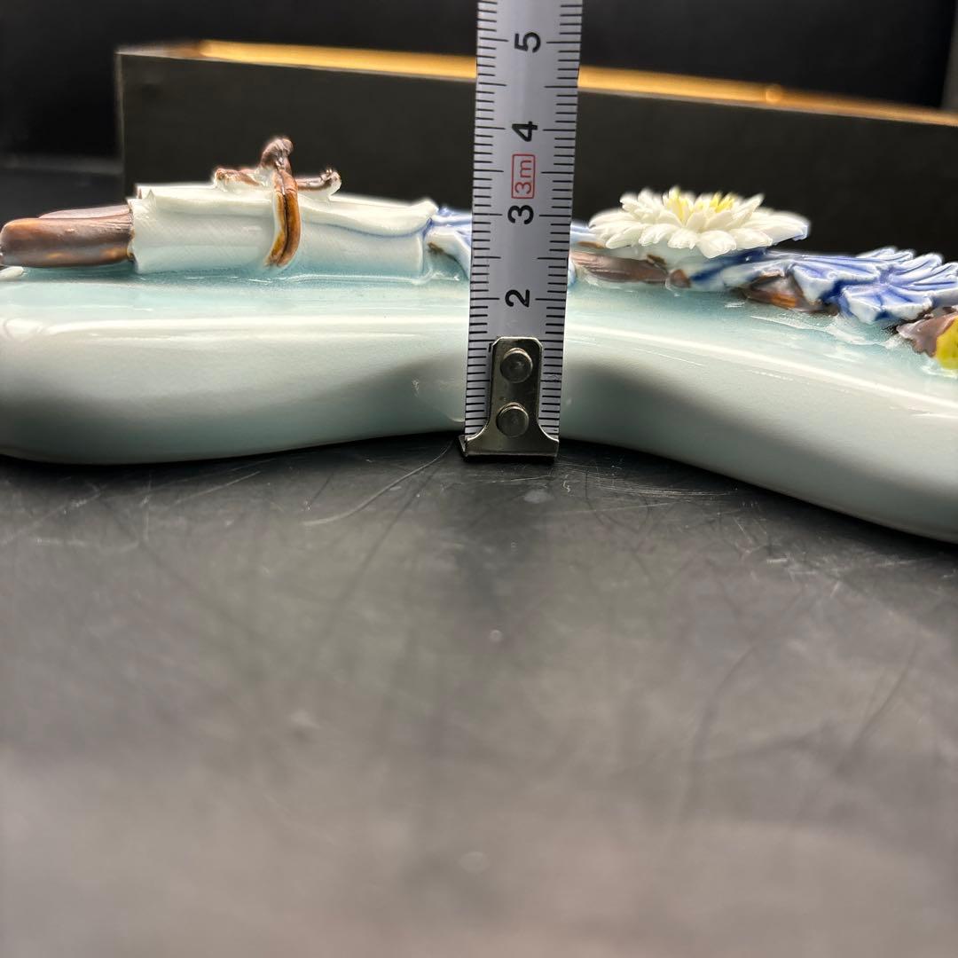 平戸洸祥団右ヱ門窯　平戸焼　菊花　平戸菊花飾　文鎮？　置物　ペーパーウェイト