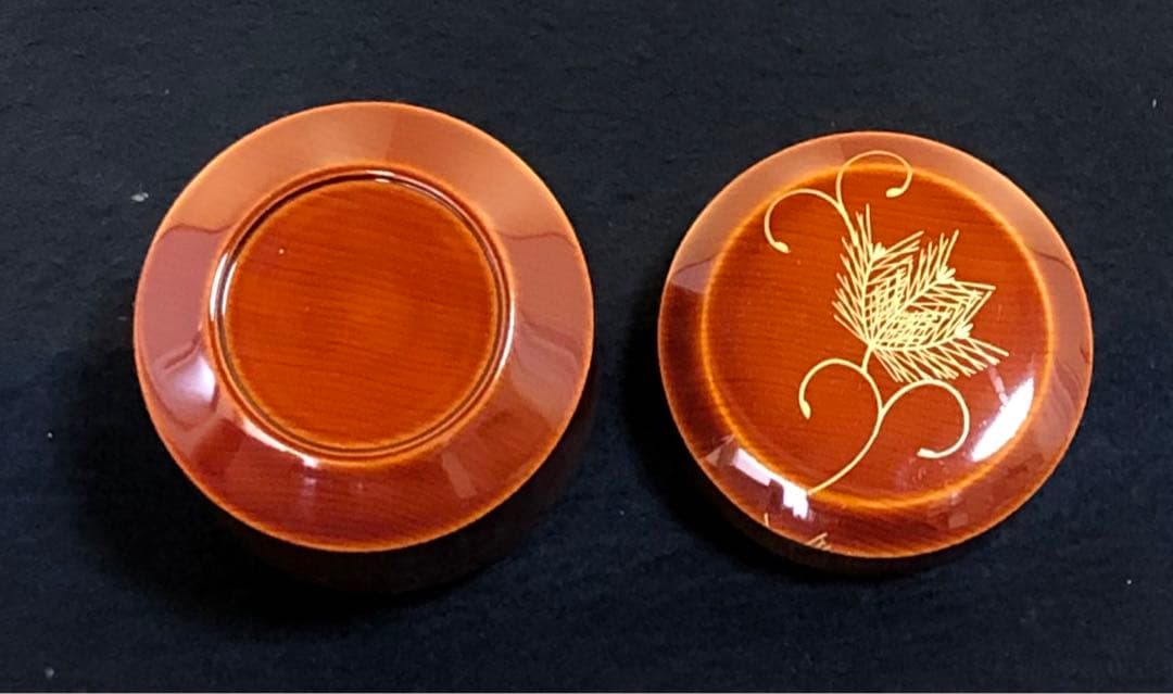 《R》春慶塗 雪吹 松唐草蒔絵 棗 塗師 聡春 共箱　260114き3