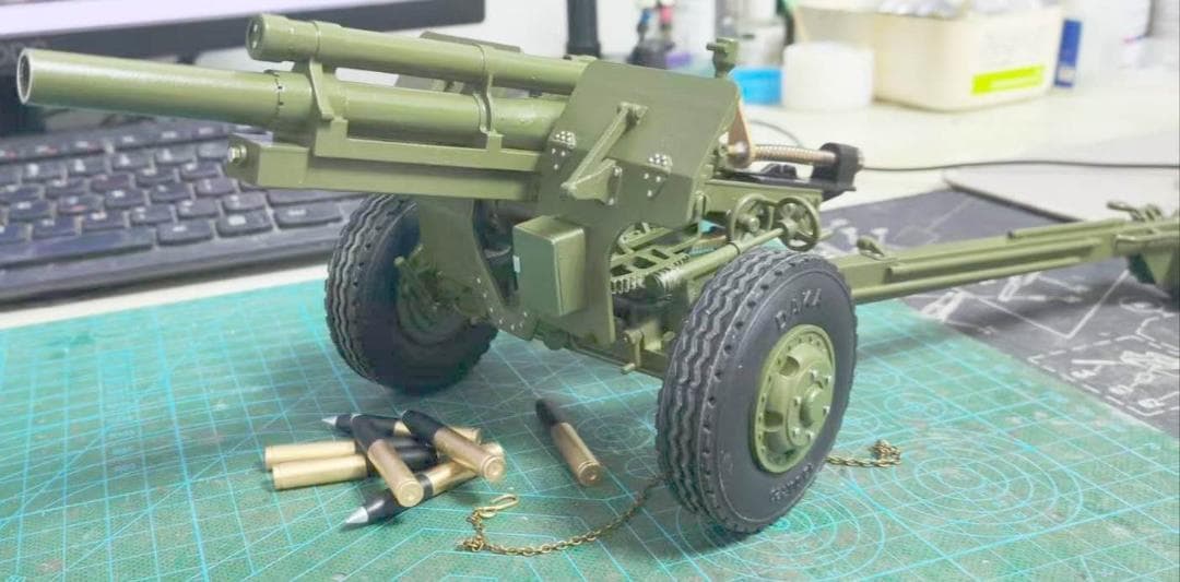 1/16スケー米105ｍｍ榴弾砲模型　１/16スケール　手作　新品