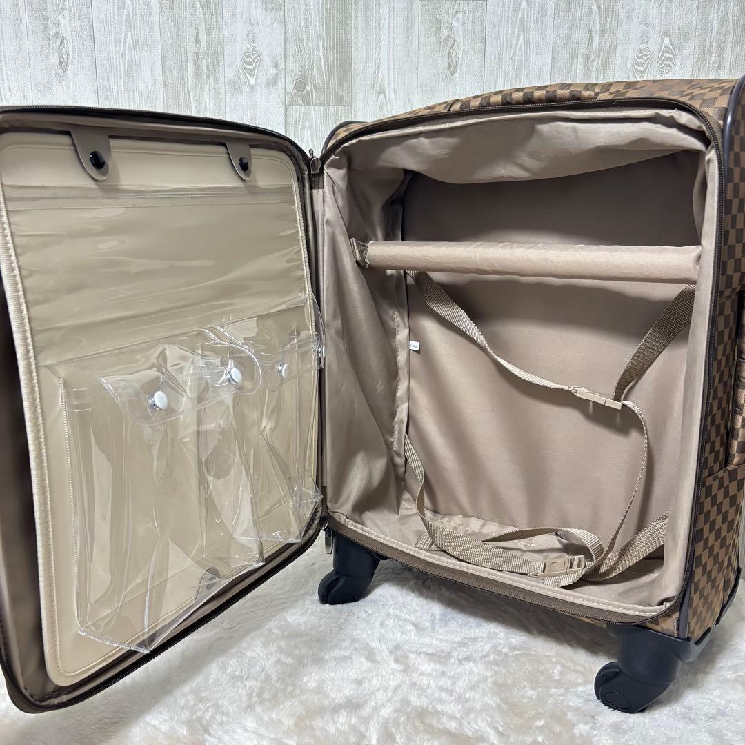 ⭐️未使用⭐️ 市松柄着物バッグ　キャリーケース(容量34L)