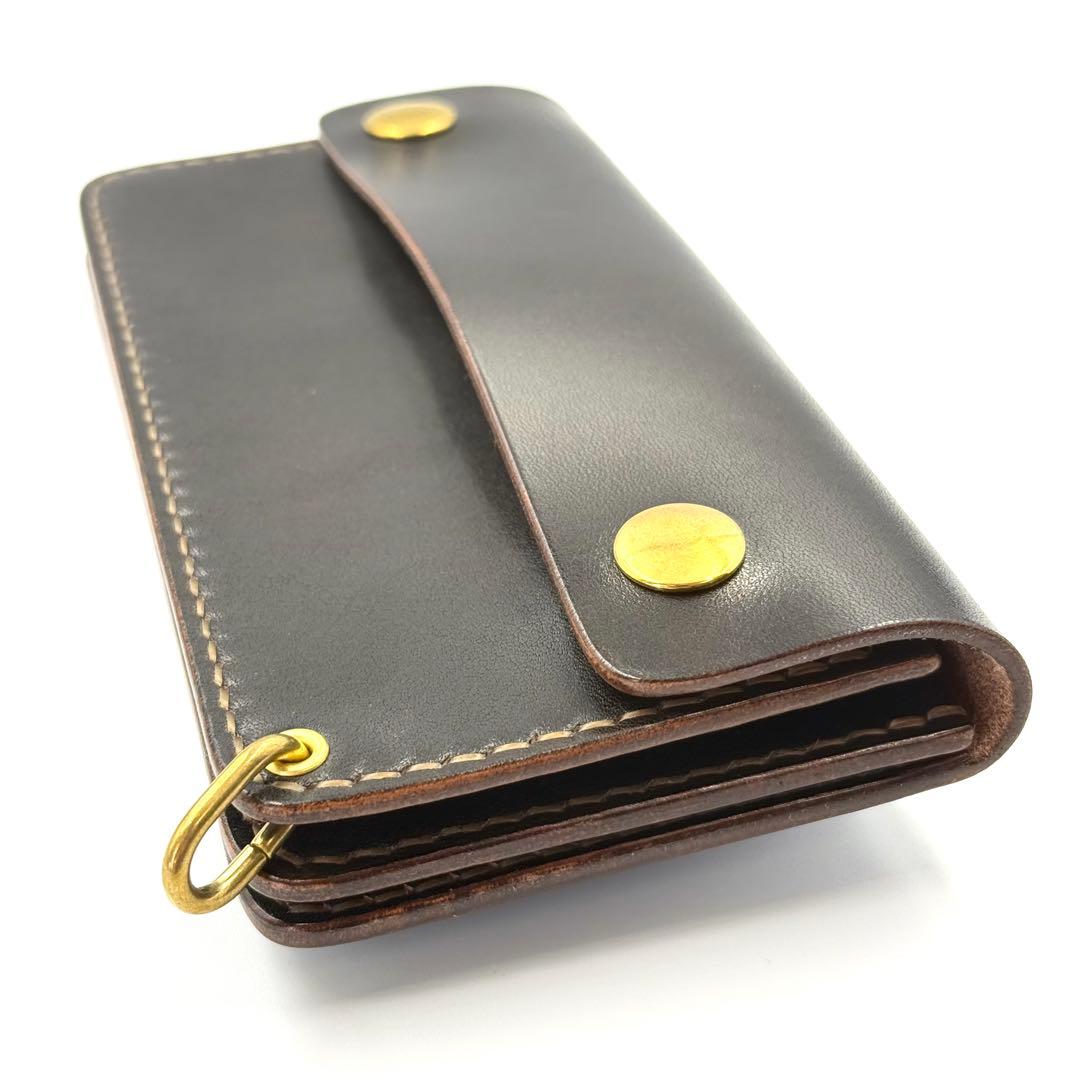 トラッカーウォレット(ブラック) タロンジッパー　3層ヴィンテージタイプ