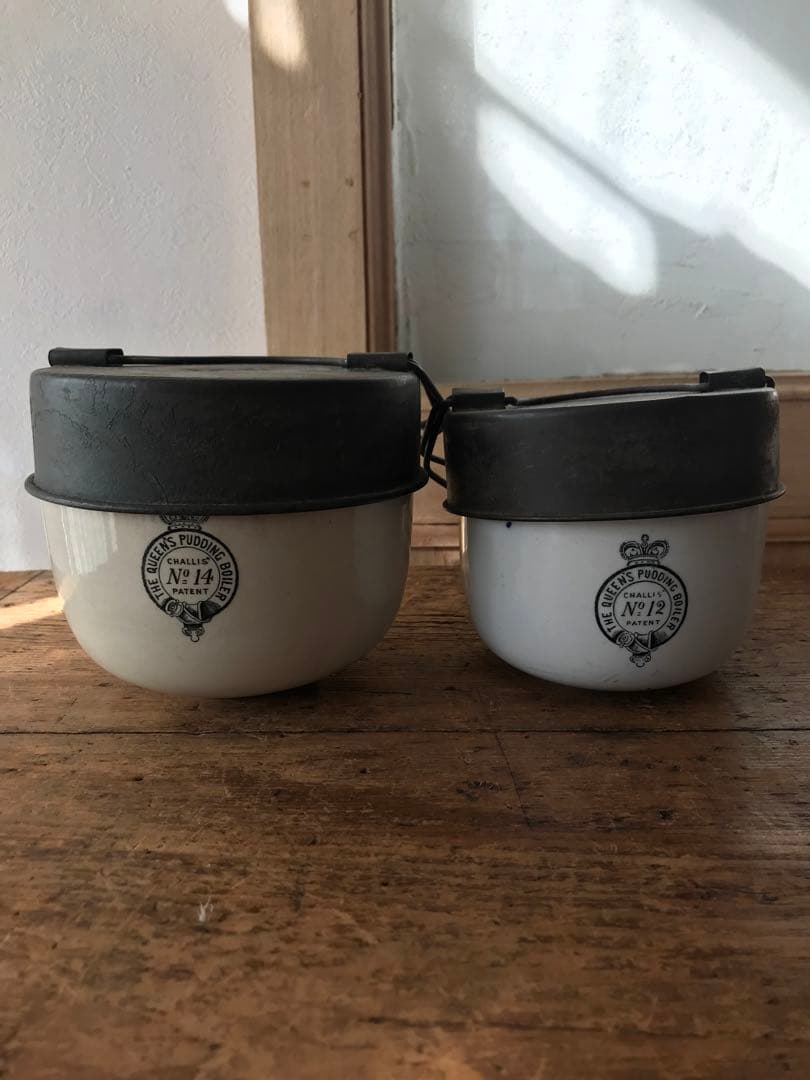 激レア　ふた付　陶器　プディングボウル　2個セット