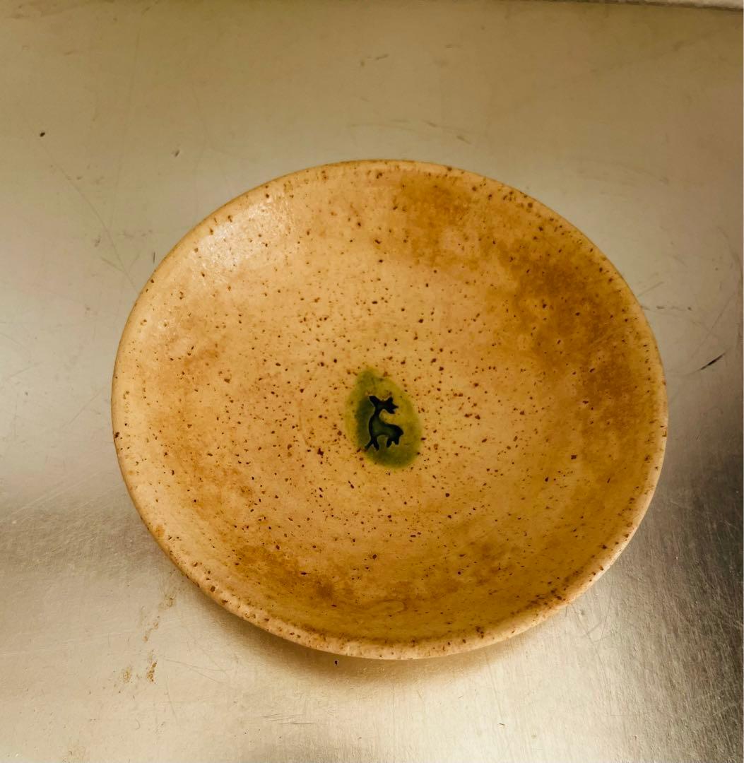 杉本立夫　鹿紋小皿　京都大吉