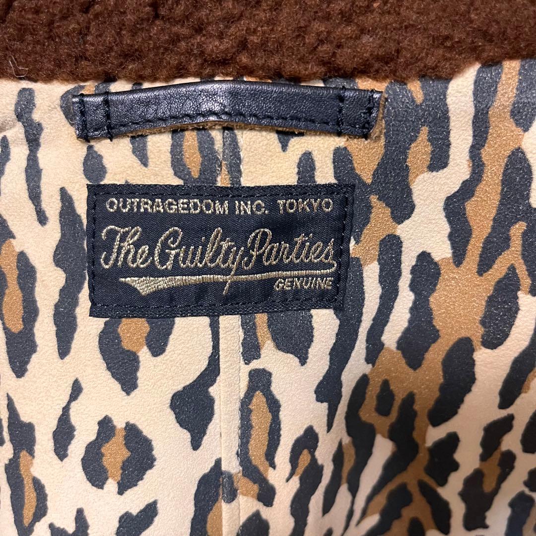 【美品】WAKOMARIA ギャングコート レザー ボア付き ライダース