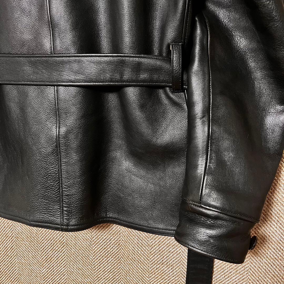 【美品】WAKOMARIA ギャングコート レザー ボア付き ライダース