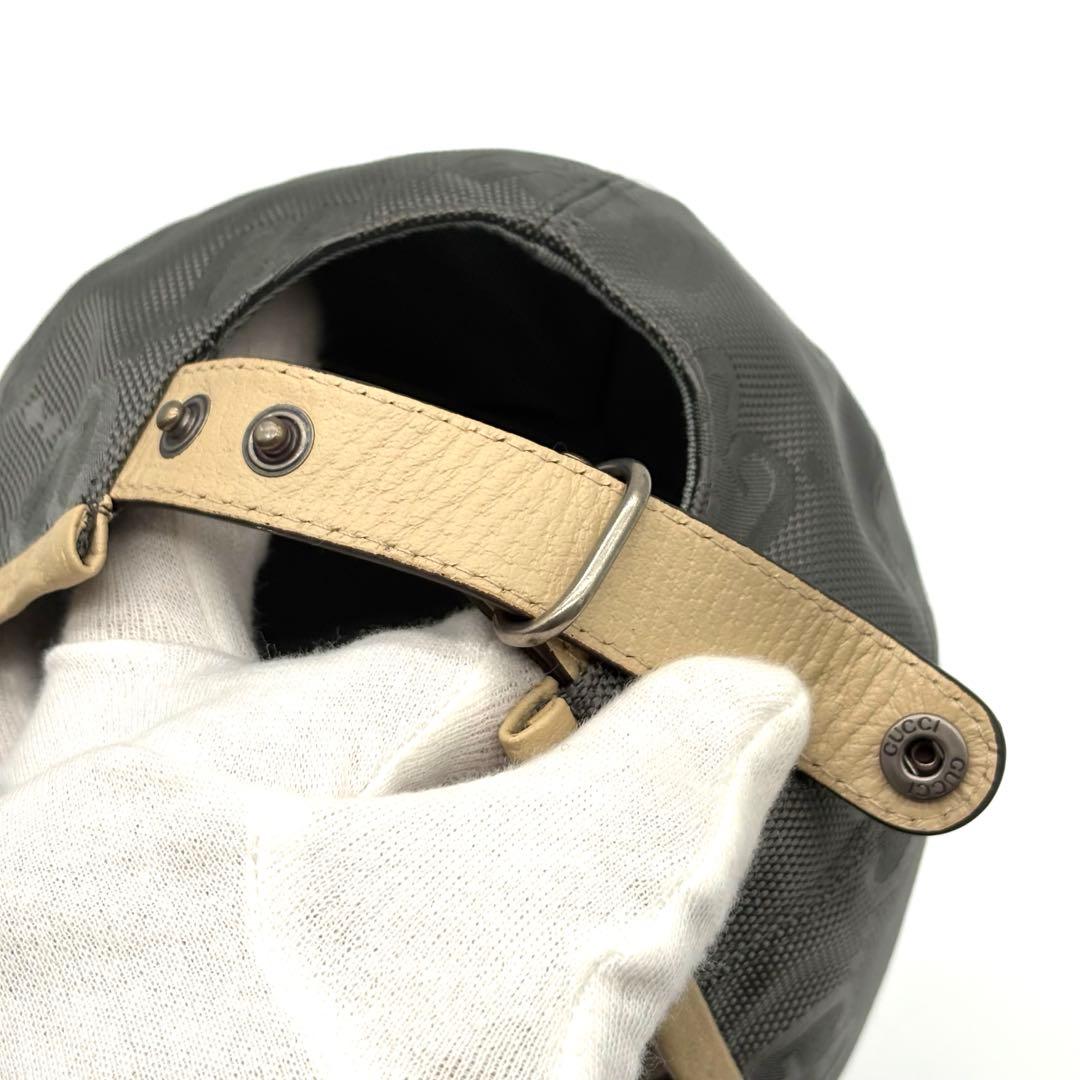 【未使用品級】グッチ GGナイロン レザー　Off The Grid キャップ