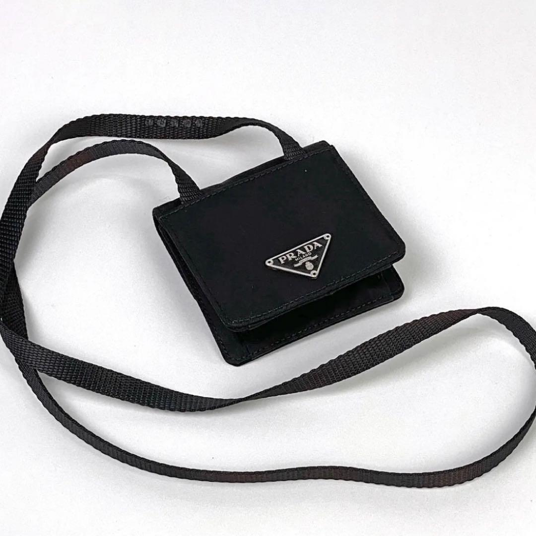 プラダ PRADA ロゴプレート ケース ミニショルダーバッグ ナイロン