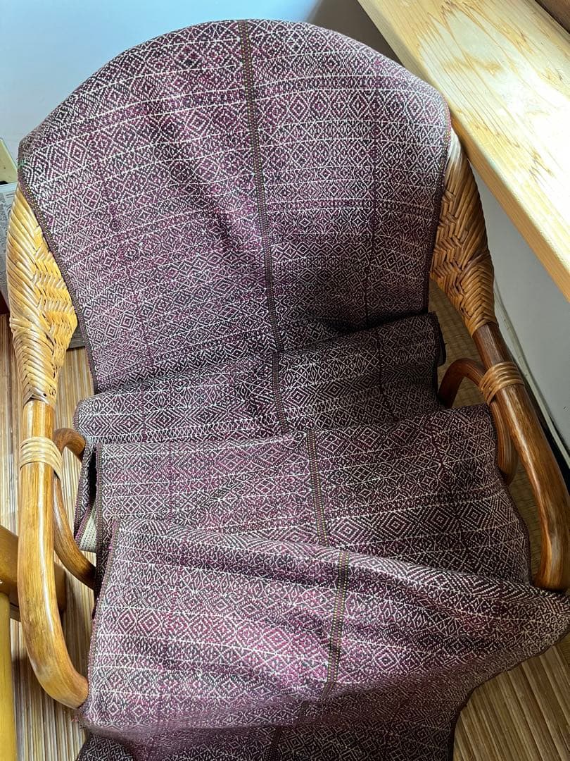 ミャンマー(旧ビルマ) チン族　片面縫い取り織り　肩掛け布　①