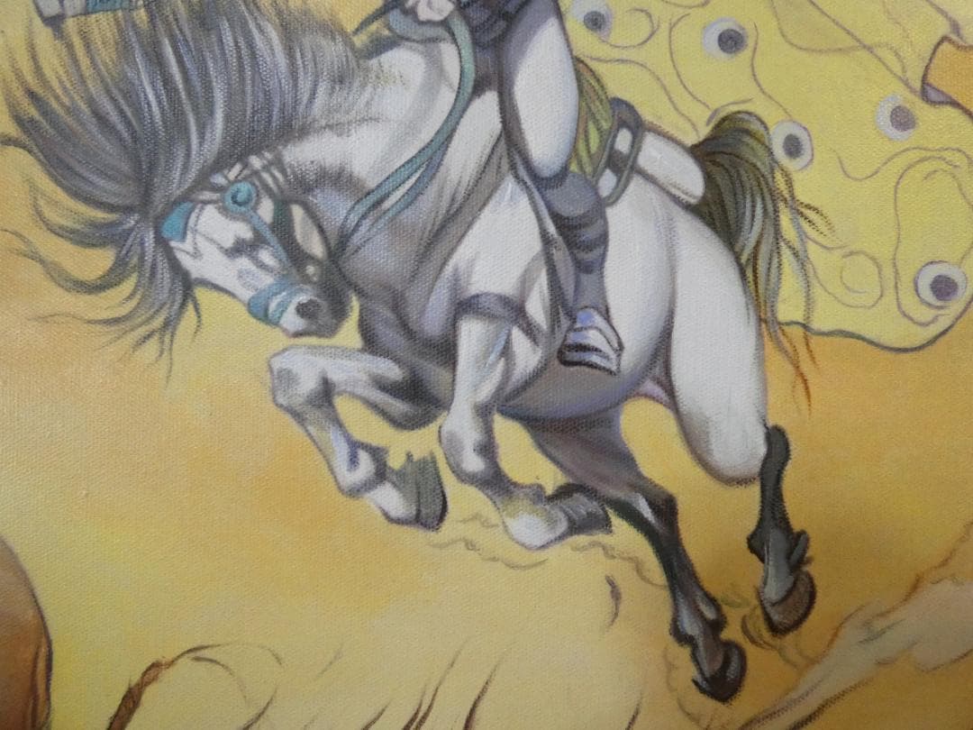 油絵　額付き　天野喜孝　 F8 【　人物　】手描き　肉筆