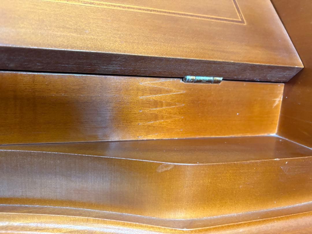 アンティーク イタリア ライディングビューロー 鍵付き 猫脚 象嵌 店舗 什器