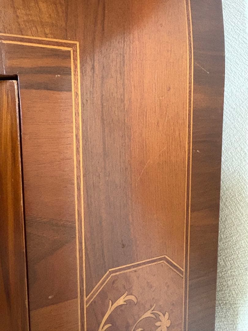 アンティーク イタリア ライディングビューロー 鍵付き 猫脚 象嵌 店舗 什器