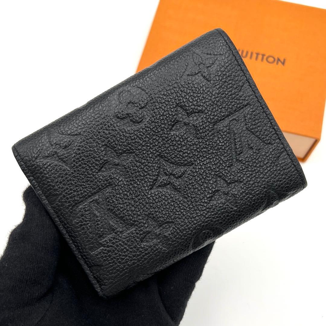 【美品】ルイヴィトン アンプラント 三つ折り財布 ヴィクトリーヌ ブラック