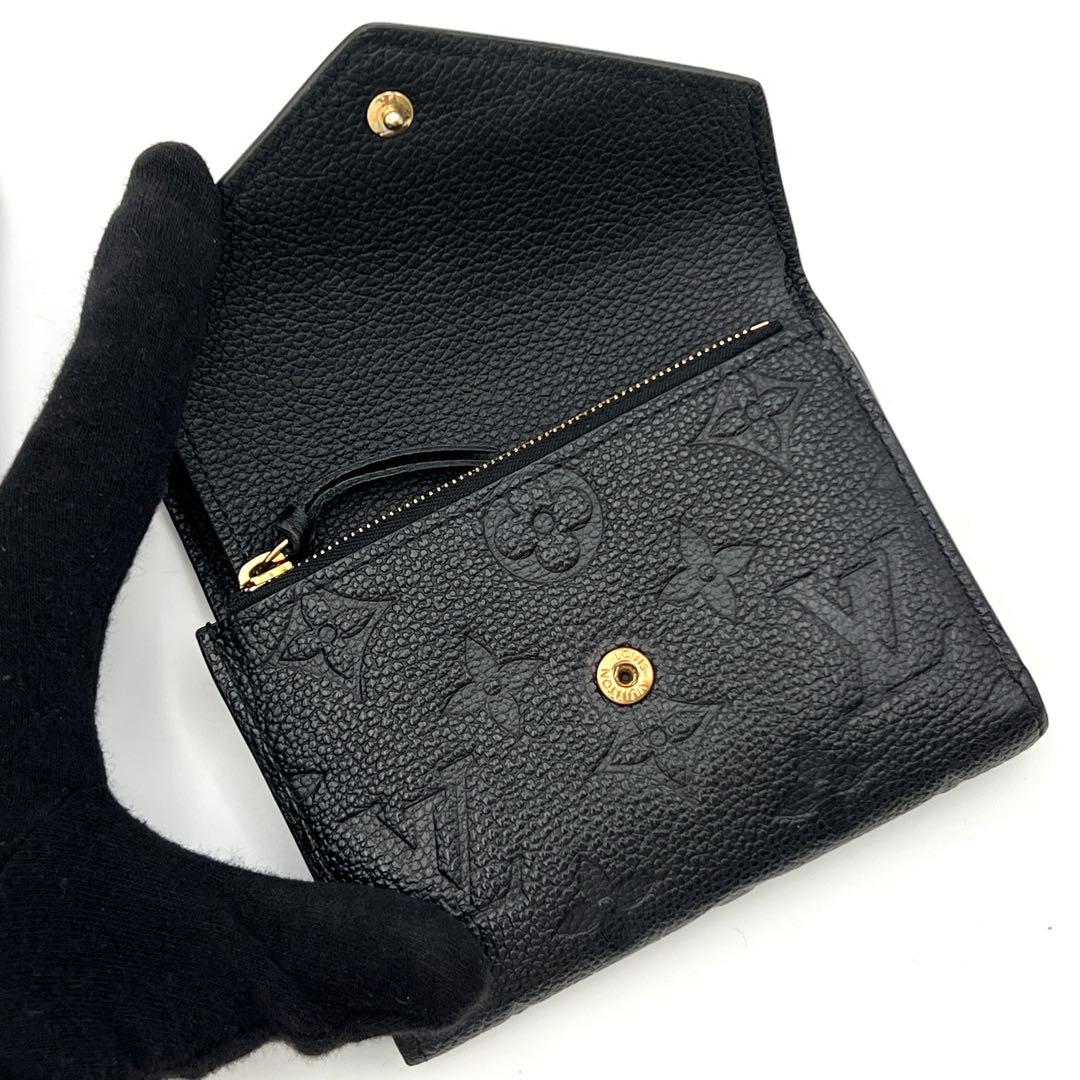 【美品】ルイヴィトン アンプラント 三つ折り財布 ヴィクトリーヌ ブラック