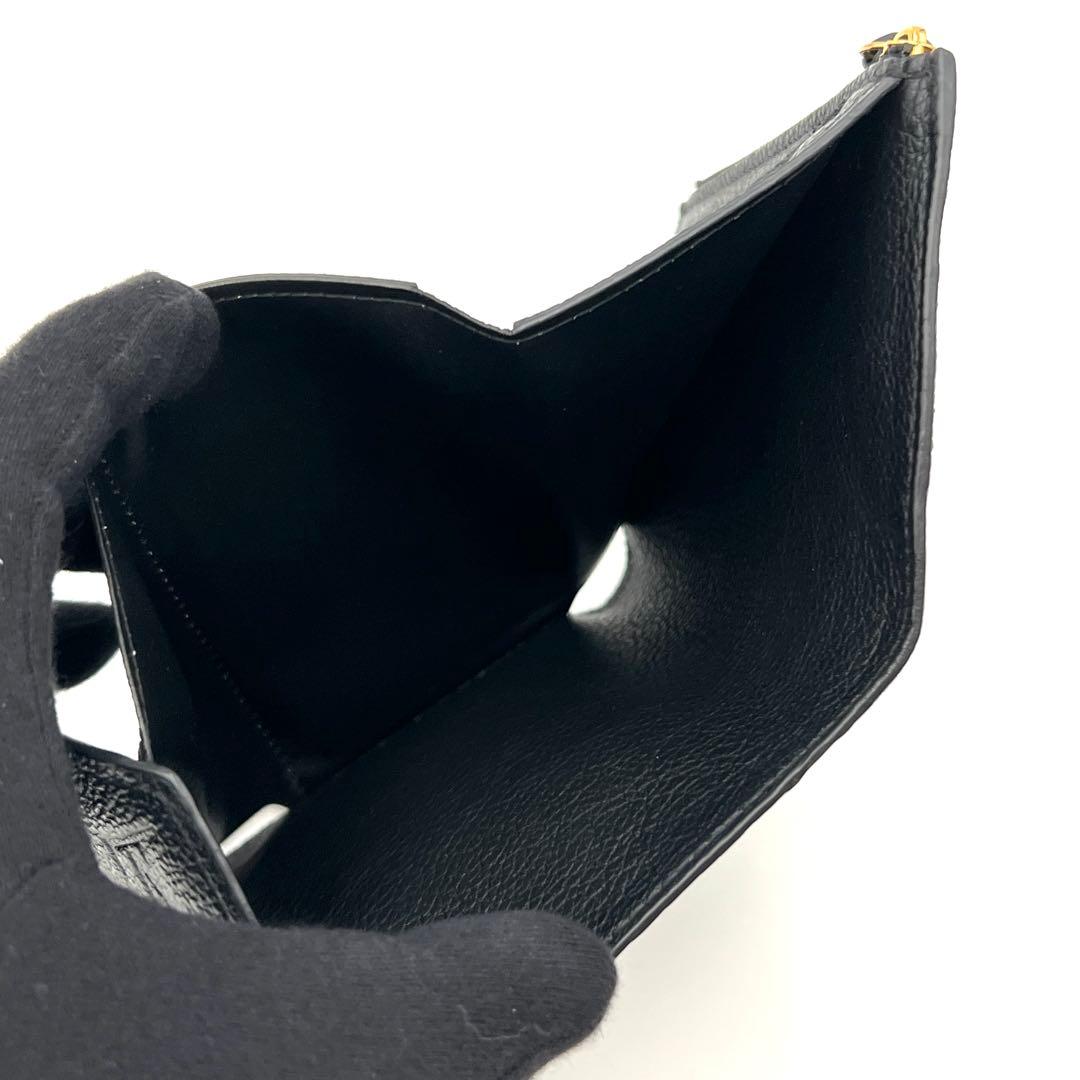 【美品】ルイヴィトン アンプラント 三つ折り財布 ヴィクトリーヌ ブラック