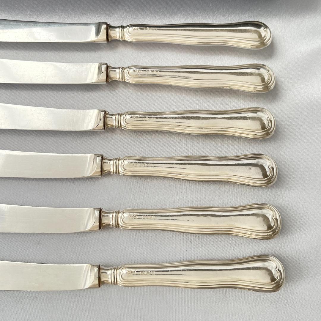 【Mappin & Webb】【純銀ハンドル】 ティーナイフ 6本 ケース