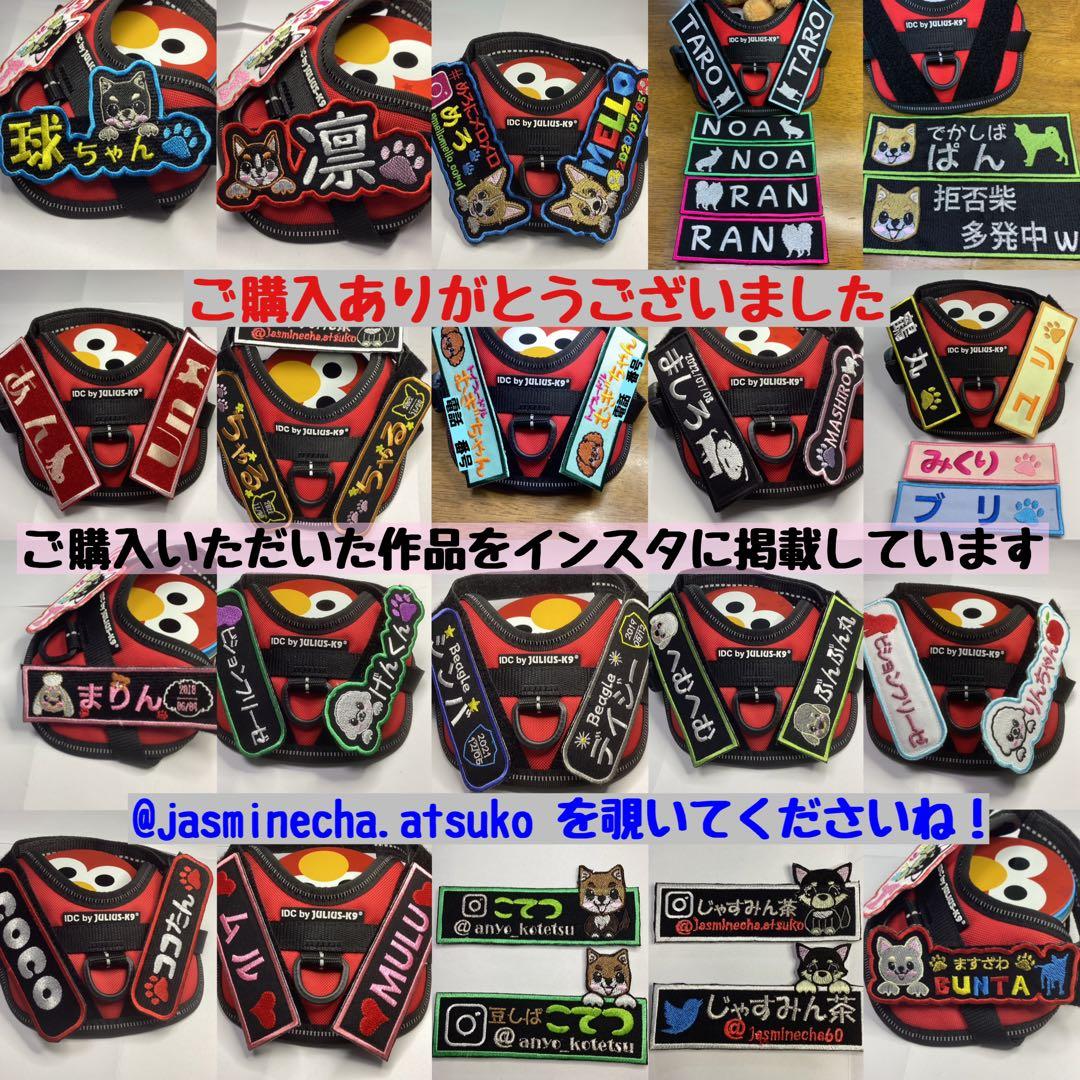 えり　ユリウスK9対応　オーダーメイド ネームタグ　刺繍名前ワッペン