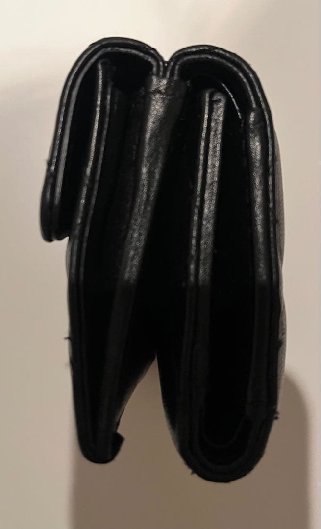 CHANEL シャネル　ラムスキン　マトラッセ　Wホック　三つ折財布