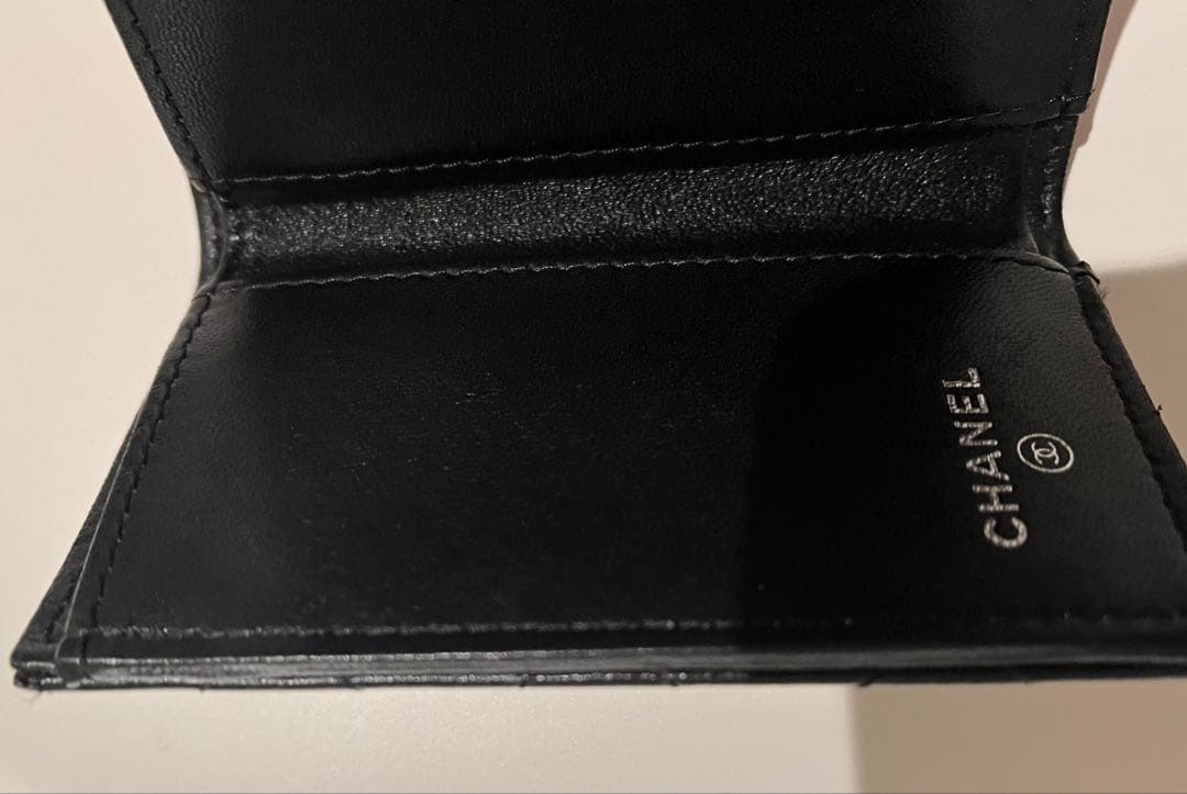 CHANEL シャネル　ラムスキン　マトラッセ　Wホック　三つ折財布