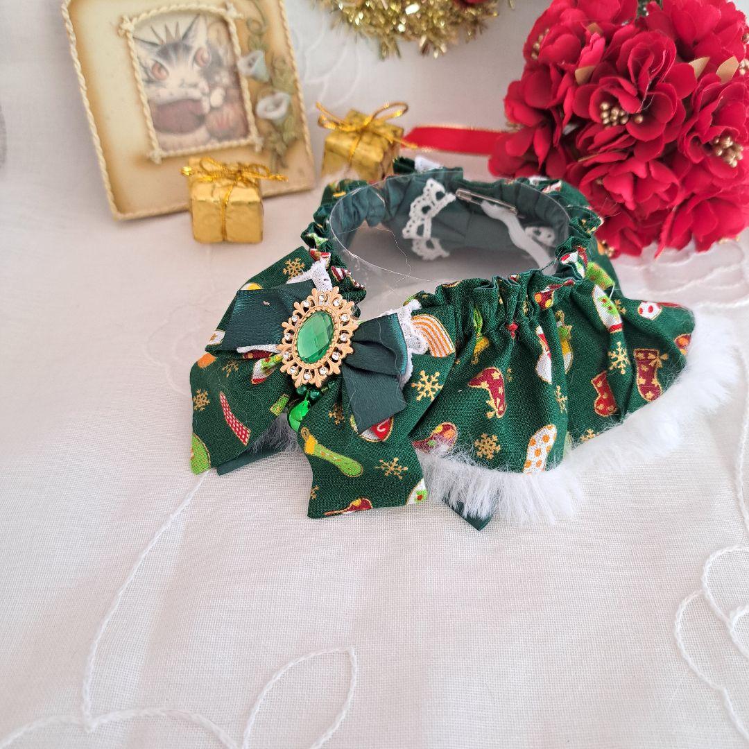 クリスマス幅広ファーシュシュ(靴下)わんちゃん猫ちゃん用