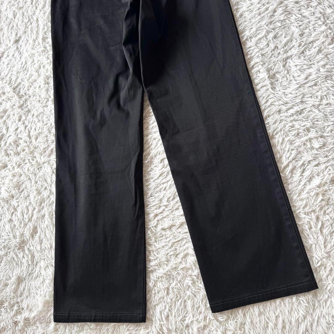 極美品　PRADA プラダ　ストレッチ　チノパン　ラバーロゴ　三角ロゴ　32 黒