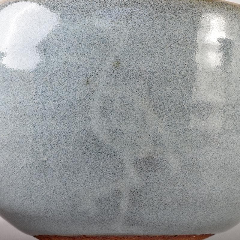 茶道具　木村盛伸作　灰釉立鶴　茶碗　共布共箱　C　R8708