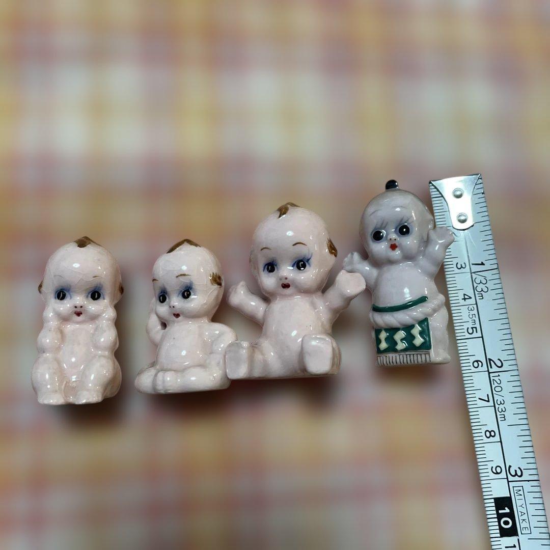 キューピー　お相撲　相撲　昭和レトロ　昭和　レトロ　ヴィンテージ 陶器 置物