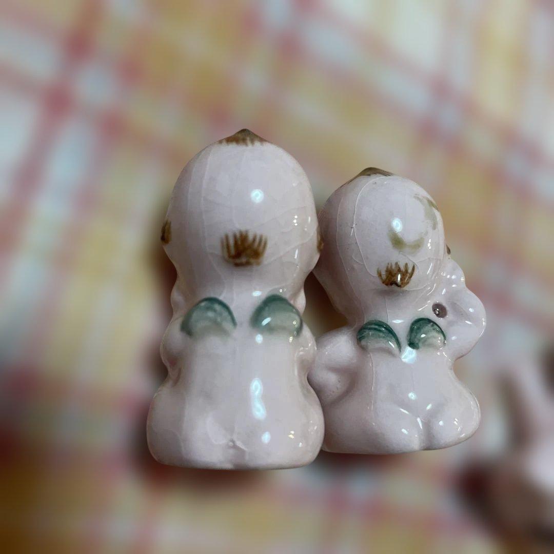 キューピー　お相撲　相撲　昭和レトロ　昭和　レトロ　ヴィンテージ 陶器 置物