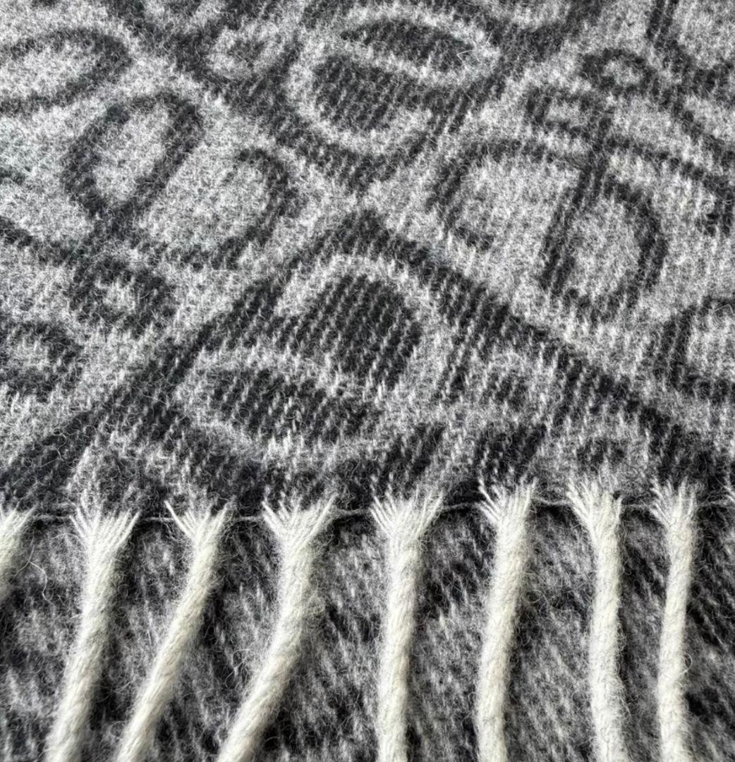 LOEWE ロエベ アナグラム 総柄 グレー マフラー 180×40