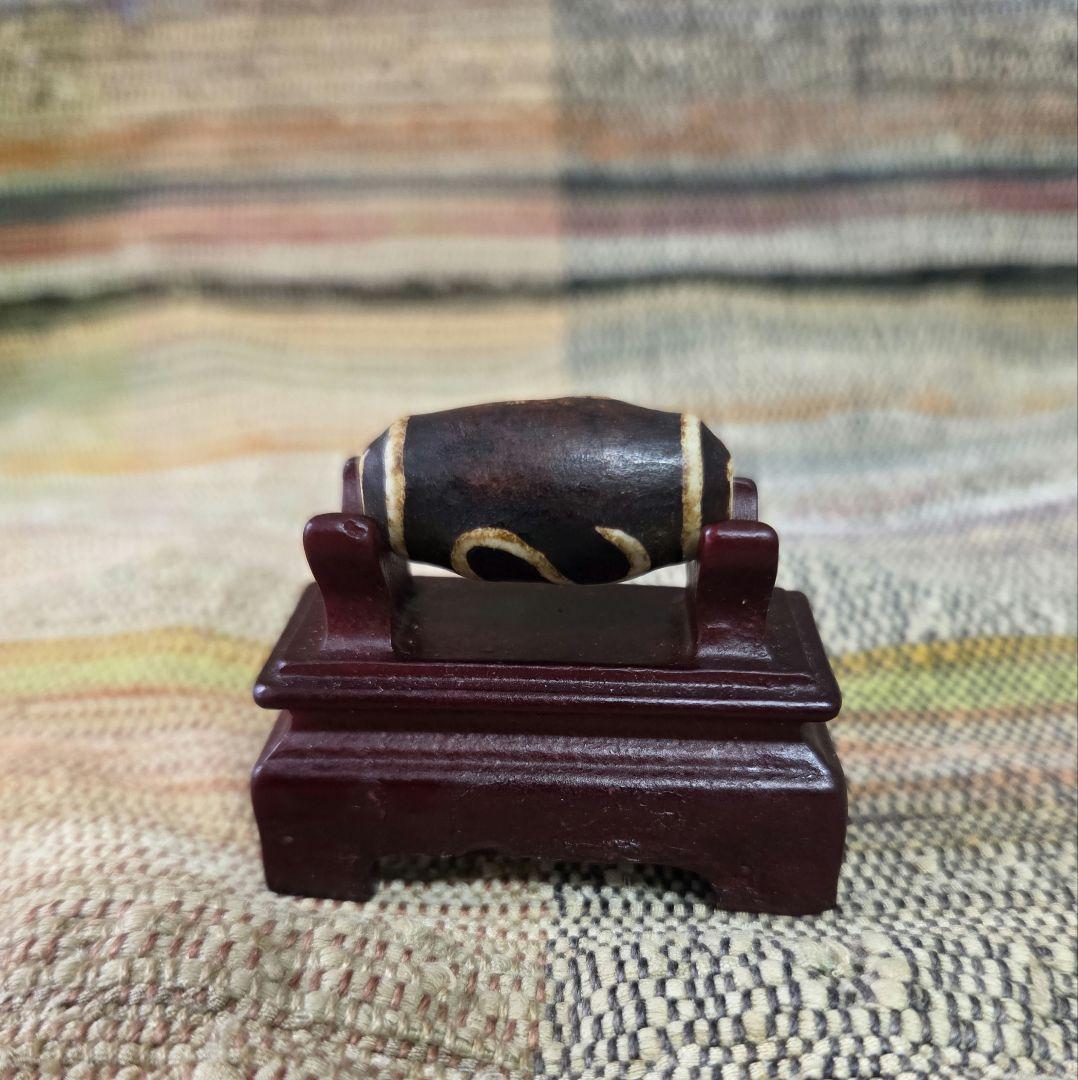 883　天珠　金銭鈎天珠　浮き彫り　貴重　珍品　dzibeads！