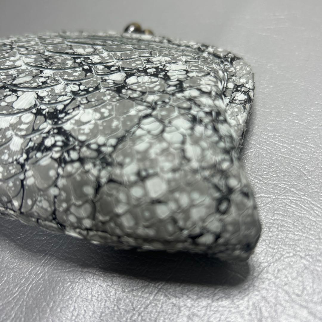 デ*丸様 genten ゲンテン 墨流し　がま口財布　さいふ　パイソン