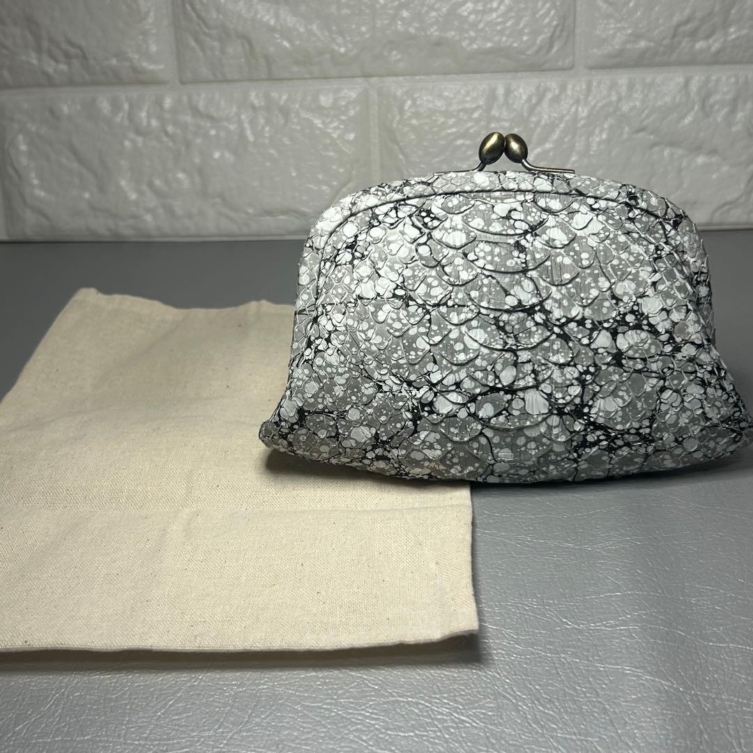 デ*丸様 genten ゲンテン 墨流し　がま口財布　さいふ　パイソン