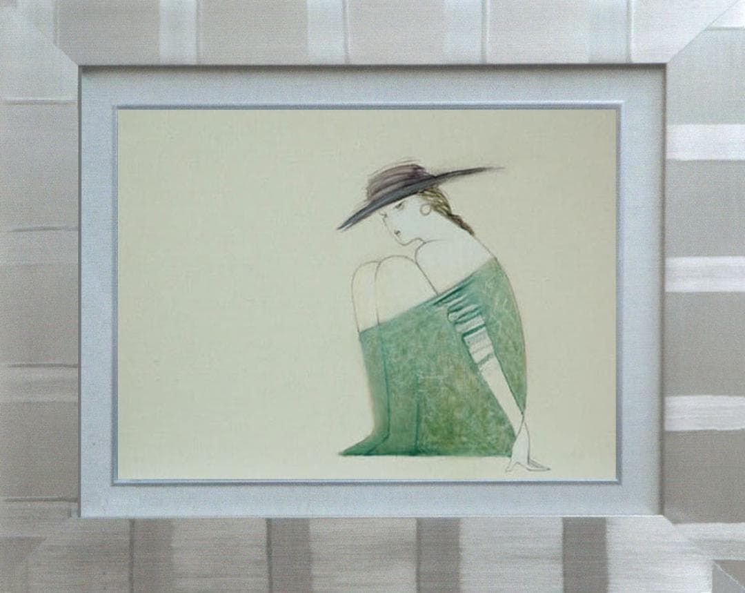 油絵 菅家令子 絵 絵画 インテリア 額付(黒) F4-072012 人物 女性