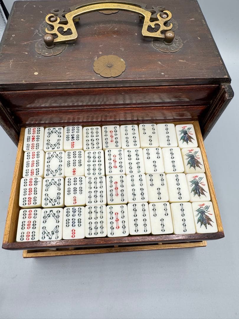 麻雀牌 木箱 レトロ 当時もの アンティーク