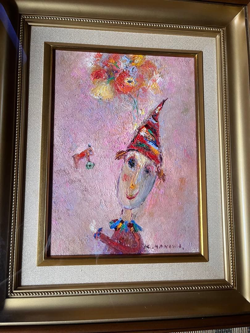 塙賢三　道化　油絵